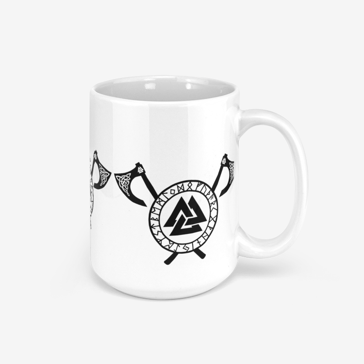 Viking Symbols Coffee Mug – Norse Mythology Inspired