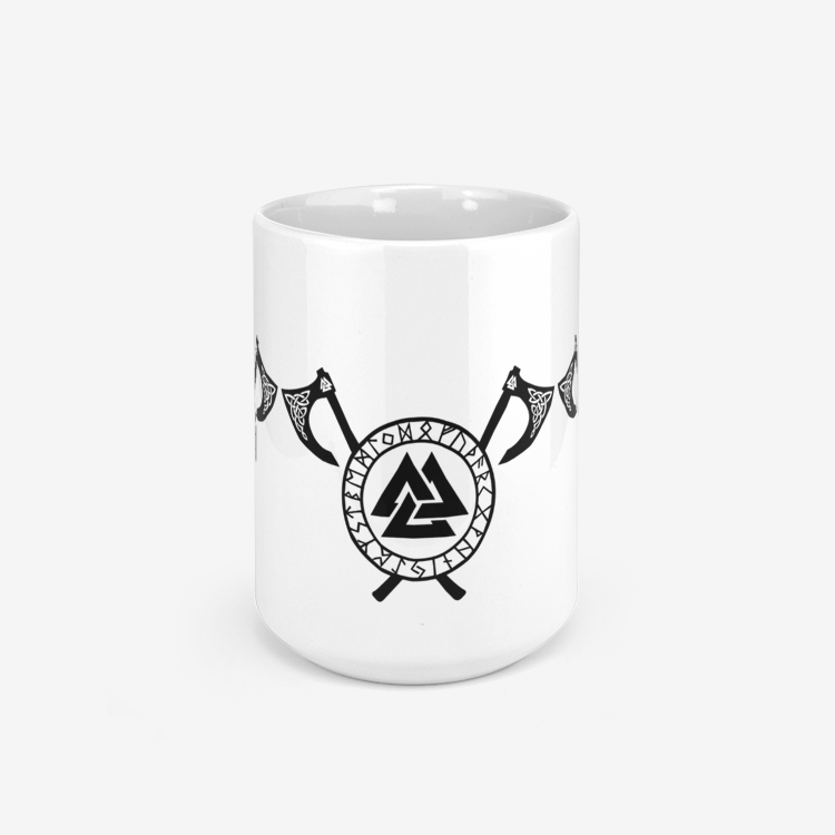 Viking Symbols Coffee Mug – Norse Mythology Inspired