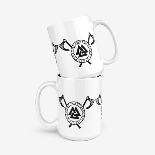 Viking Symbols Coffee Mug – Norse Mythology Inspired